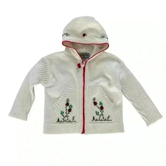 Gougane Handmade Knit Embroidered Cardigan Size 2 - Picture 1 of 5